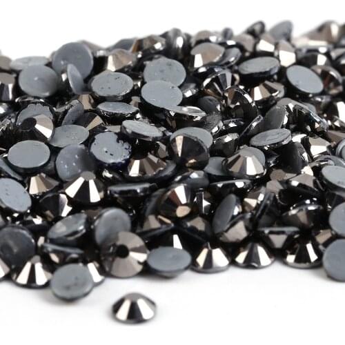 AAAA+ Quality Jet Hematite DMC Hotfix Rhinestones ss6 ss10 ss16 ss20 ss30 Iron On Flatback Hot Fix Rhinestones For Dance Dress