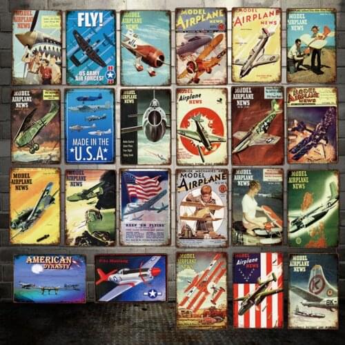 [ DecorMan ] Fighter US ARMY Custom Metal signs Airplane Decor LT-1988