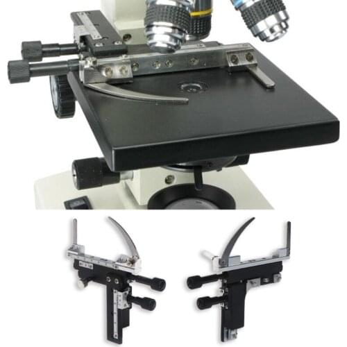 Microscope Attachable Mechanical Stage X-Y Moveable Caliper Vernier with Scale