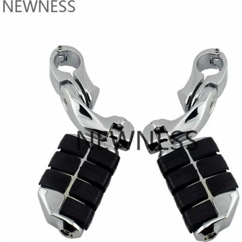 Motorcycle 1 1/4" 32mm Engine Guard Highway Foot Pegs Footrest + Long/Short Angled Clamps For Harley Honda Kawasaki Suzuki