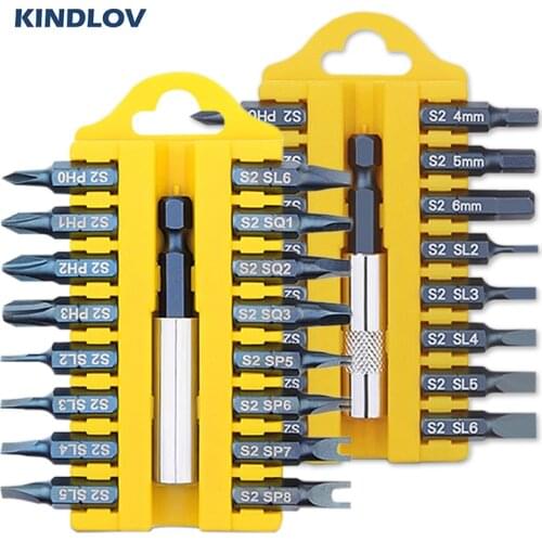 KINDLOV 17Pcs Screwdriver Bits For Electric Screwdriver Magnetic Holder Torx U-type Screw Driver Bits Cordless Drill Hand Tools