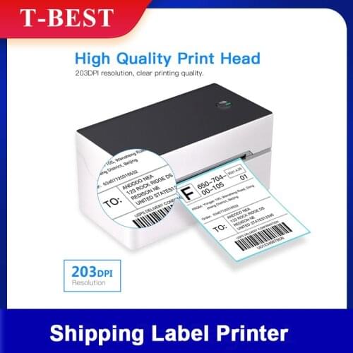 Aibecy TDL402 Desktop Shipping Label Printer High Speed USB Direct Thermal Printer Label Maker Sticker 40-80mm Paper Width