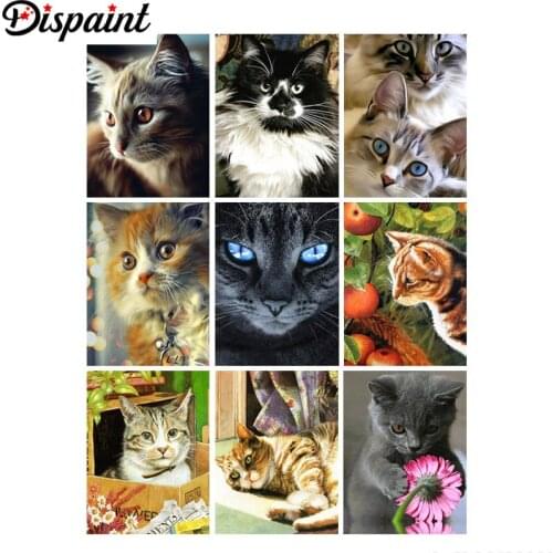 Dispaint Full Square/Round Drill 5D DIY Diamond Painting "Animal cat landscape" 3D Embroidery Cross Stitch 5D Home Decor Gift