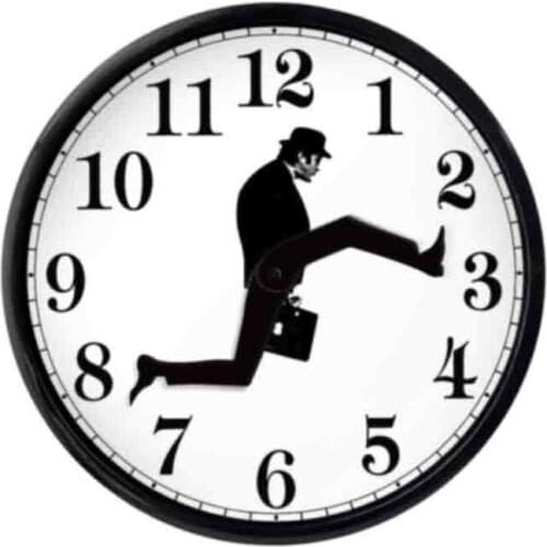 British Comedy Inspired Creative Clock Comedian Home Decor Novelty Wall Watch Funny Walking Silent Mute Clock
