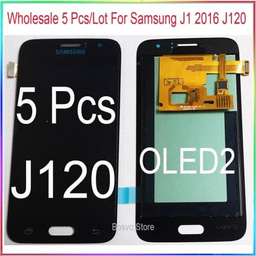Wholesale 5 pcs/lot For Samsung J1 2016 J120 lcd display screen with touch digitizer assembly