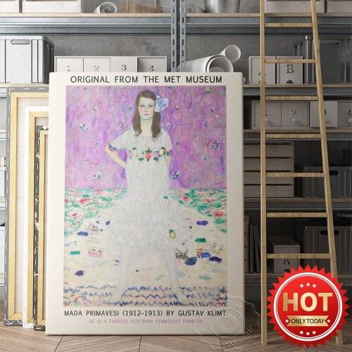 Original From The Met Museum Exhibition Poster, Famous Symaolist Painter Gustav Klimt Works Mada Primavesi Art Prints Wall Decor