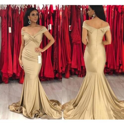 Mermaid Prom Dresses Simple Cheap Pleats Floor Length Dresses Evening Party Gown robes de bal vestidos de fiesta