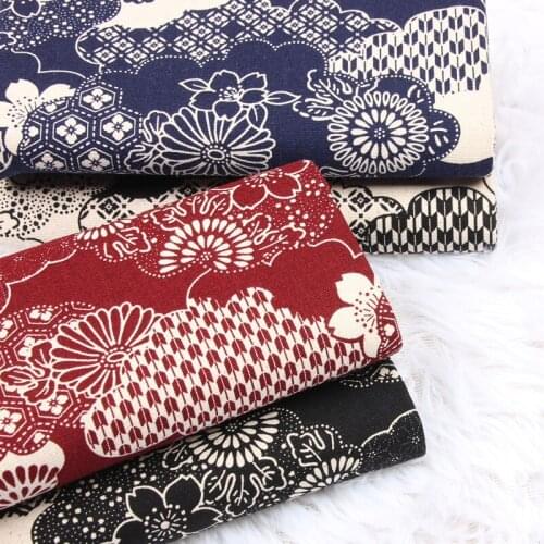 Half Yard Thicken Cotton Fabric Soft Breeze Retro Flower Print Handmade DIY Bag Decoration Cloth 100% Cotton CR-877