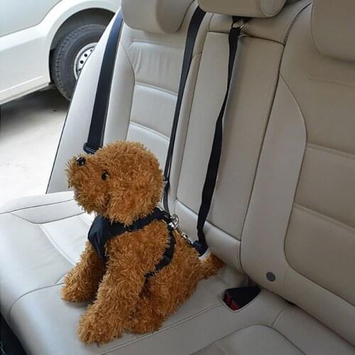 Car Seat Belt For Pet Dog Cat Animals Adjustable Harness Lead Leash Small Medium Travel Clip French Bulldog Accessories Goods