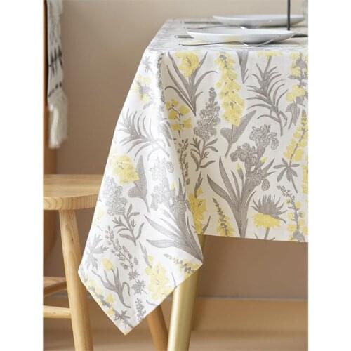 Waterproof Dining Tablecloth Rectangle Cotton Table Cloth Dust-Proof Table Cover for Kitchen Dinning Tabletop Home Decoration