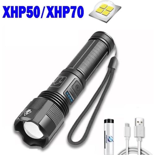XHP50/XHP70 Super Bright LED Flashlight 5 Modes Tactical Torch USB Rechargeable 18650 Battery Lantern lamp for Camping Fishing