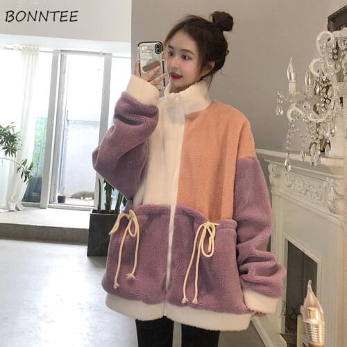 Hoodies Women Loose Couples Patchwork Oversized Sweatshirts Large Size 3XL Casual Fashion Zip-up Full Sleeve Students New Spring