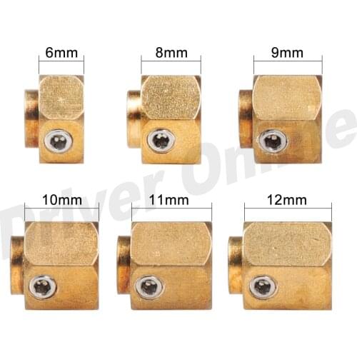 4pcs 6/8/9/10/11/12mm Heavier Brass 12mm Wheel Hex Wheel Hub Extended Adapter for 1/10 RC Crawler Car Traxxas TRX-4 TRX6