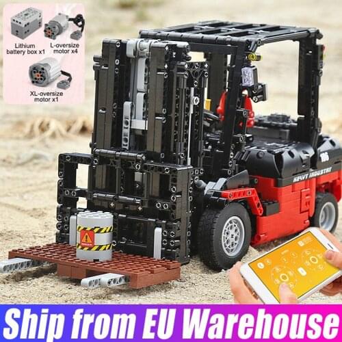Mould King 13106 MOC High-Tech APP RC Forklift Vehicle Remote Control Engineering Mk II Truck Building Blocks Kids Toys Gifts