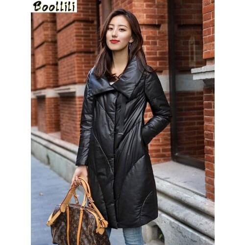 Boollili Real Leather Jacket Sheepskin Coat Women Clothes 2020 White Duck Down Coat Genuine Leather Winter Coat Women