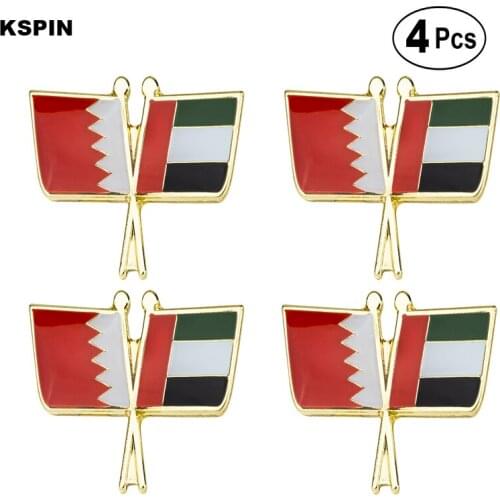Bahrain U.A.E. Friendship Bow Lapel Pin Flag badge Brooch Pins Badges 4pcs