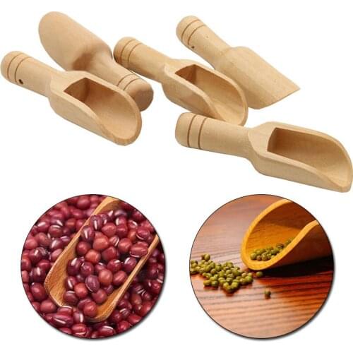 1PC Wooden Kitchen Herb Powder Rice Spice Salt Sugar Flour Spoon Scoop Cooking Baking Tools Kitchen Wood Spoons & Spatula