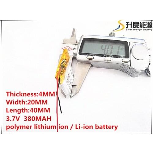 10pcs [SD] 3.7V,380mAH,[402040] Polymer lithium ion / Li-ion battery for TOY,POWER BANK,GPS,mp3,mp4,cell phone,speaker