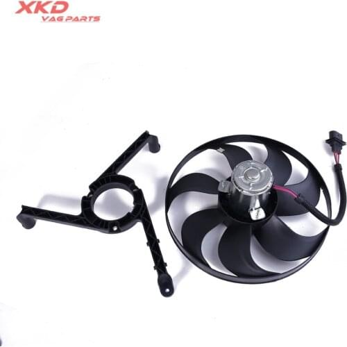 345mm Left Big Radiator Cooling Fan Motor With Bracket Fit For V-W Golf Jett-a Au-di 250/60W 1J0959455F 6X0959455F/A 1J0121206C