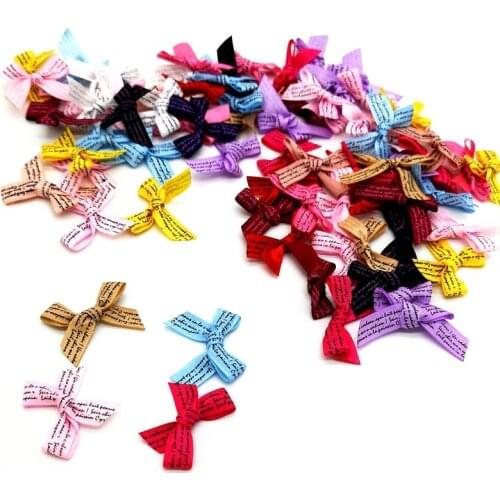 50/100Pcs 3*3.5cm Multi Colors Mini Handmade DIY Satin Ribbon Bow Home Wedding Gifts Box Decoration Crafts Garment Textile