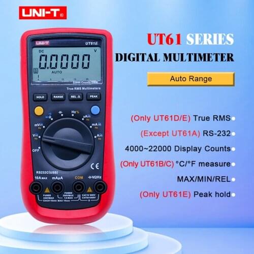 UNI-T UT61A UT61B UT61C UT61E Digital multimeter true RMS RS232 interface MULTIMETER Auto range with LCD backlight display
