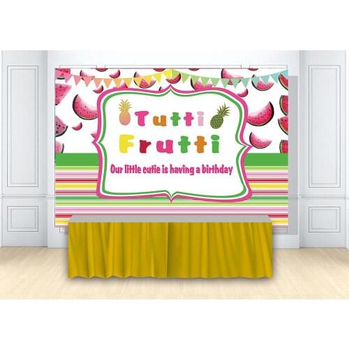 Tutti Frutti Party Backdrop Our Little Cutie Is Having A Birthday Banners Table Decorations Photo Background Supplies Wallpapers