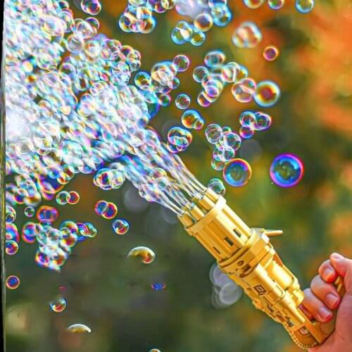 Kids Bubble Gun Gatling Automatic Bubble Machine Magic soap water Summer Toys Kids Indoor Outdoor Toy Wedding Supplies wholesale
