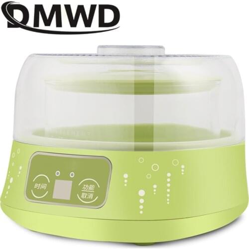 DMWD Automatic Lemon Ferment Machine Electric Fruit Yogurt Maker Glass liner Container Multifunction DIY Leben Fermenter EU plug