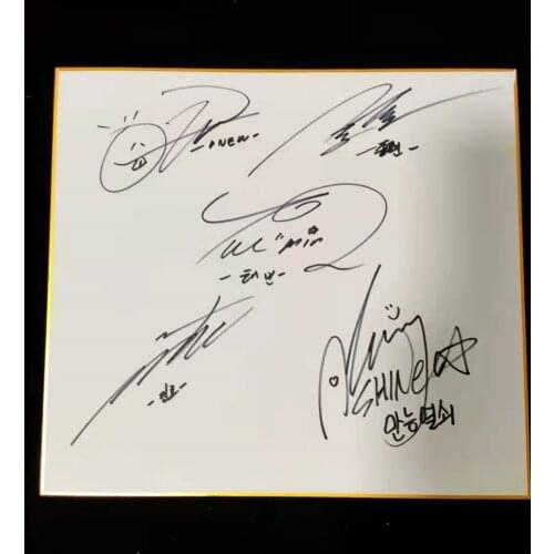 Hand signed SHINEE autographed shikishi card art board 27*24 cm K-POP Limited rare 2008