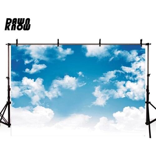 DAWNKNOW Blue Sky Photography Background White Cloud Photocall Wedding Photo Studio Children Photographic Backdrop lv1558