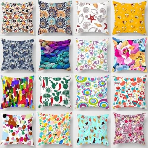 Nordic creative geometric graphics personalized printing stripes cushion cover pillowcase sofa office home decoration back