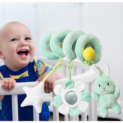 Bed Rattle Stroller Toy Cute Shape Sensory Training Stuffed Infant Hanging Rattles Toy for Baby Crib Toys 0-12 months