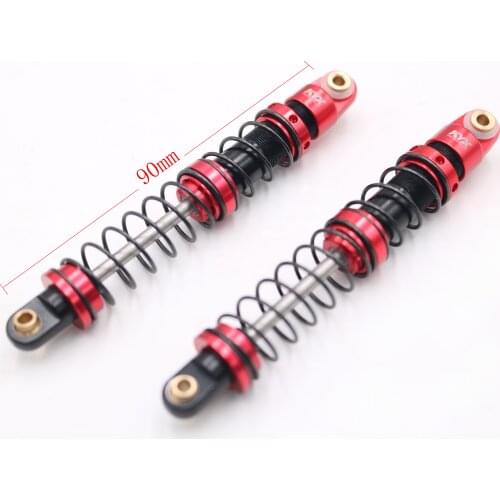 KYX Racing 90mm Red Metal Shock Absorber for 1/10 RC Crawler Car Traxxas TRX-4 TRX4 Axial SCX10 II D90 (2pcs)