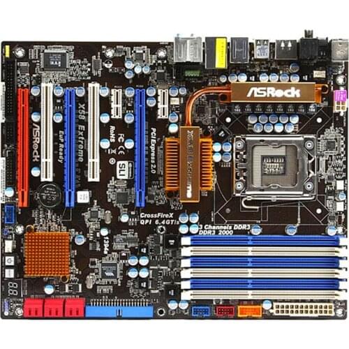 LGA 1366 For Intel Motherboard for ASRock X58 Extreme DDR3 24GB SATA II X58A UD3R Desktop Mainboard Systemboard Used