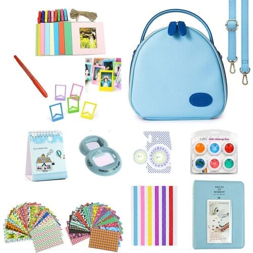 Accessories Kit for Fujifilm Instax Mini 8/8+/8s/9 w/Camera Case/Strap/Selfie Mirror/Filter/Album/Corner Sticker/Sticker/Pen etc