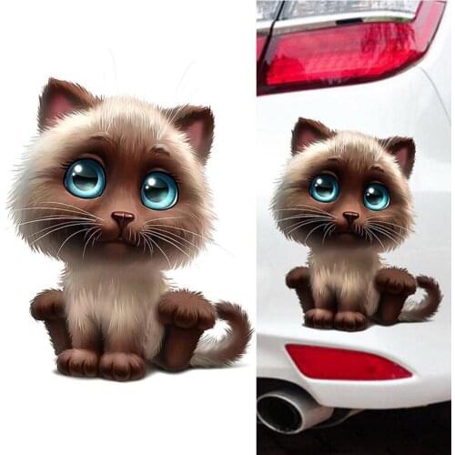 5 Pcs Car Sticker 3D Cartoon Lovely Cat 15*18cm Widow Stickers Accessories Car Car-styling Wholesale Decals And K2G7
