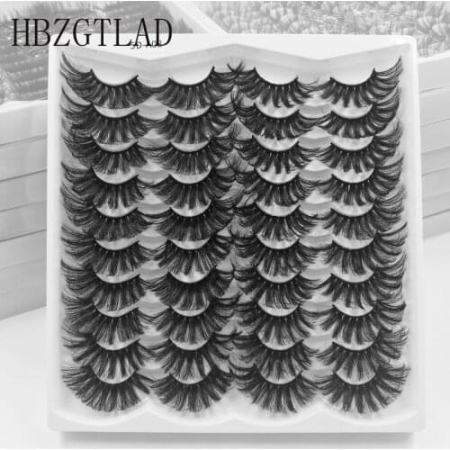 NEW 20 Pairs mink eyelashes 25mm lashes fluffy messy 3D mink lashes wholesale natural Long Thick false eyelashes extension