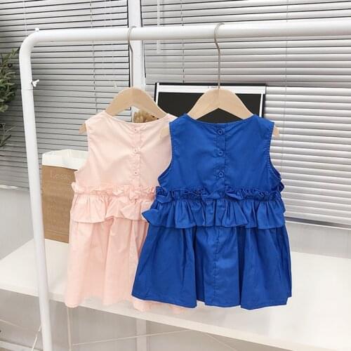Girl Dress 2019 Summer New Baby Girl Ruffle Dresses Baby Clothes Toddler Girl Sleeveless Vests Vestido Kids Dresses for Girls