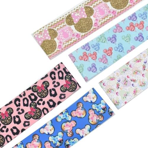 22MM 25MM 38MM 50MM 75mm Printed Pattern on Grosgrain Ribbon for diy ribbon