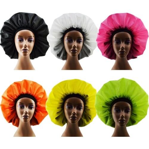 Luxury Jumbo Double Layer Bonnet Cap Braided Hair Protection Over Size Elastic Band Night Hat