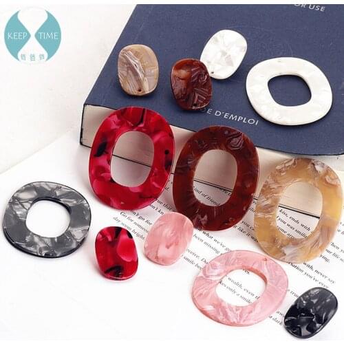 DIY handmade ornaments accessories acetic acid elliptical ring pendant earrings materials