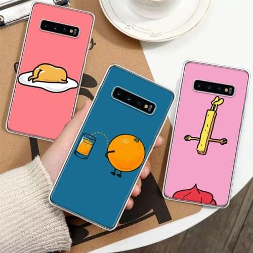Funny Cartoon Food Egg Biscuits Silicon Phone Case For Samsung Galaxy A51 A71 A70 A50 A40 A30 A20E A10S A01 A21 A6 A7 A8 A9 Plus