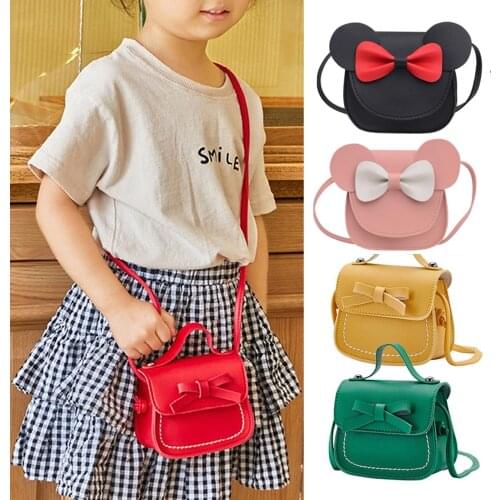 Children Toddler Baby Girls Princess Shoulder Bags Handbag Toddler Baby PU Mini Cute Butterfly Bow Tie Messenger Bags 7 Colors