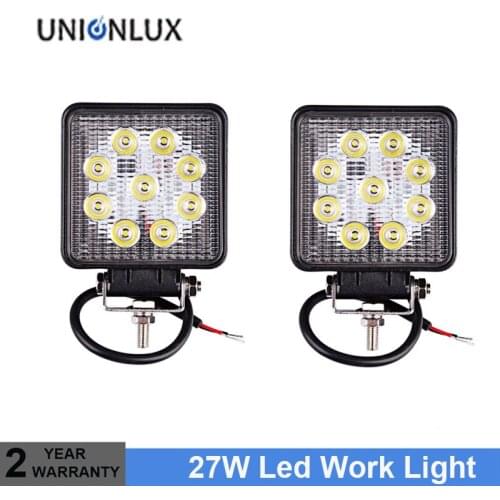 2x 4" 27W LED Work Light 12V 24V off road 4X4 car Trucks ATV 4WD Tractor led offroad lights flood spot Driving Lamp