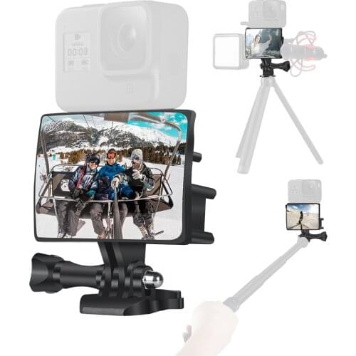 Universal Mount Holder with Selfie Mirror Cold Shoe Adaptor Accessory for Gopro hero 9 8 7 6 5 4 SJcam Yi DJI OSMO Action Camera