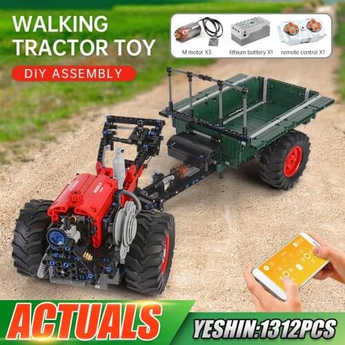 MOULD KING 17005 High-Tech Car Toys The APP RC Motorized Tractor Building Blocks Assembly Model Bricks Kids Christmas Gifts