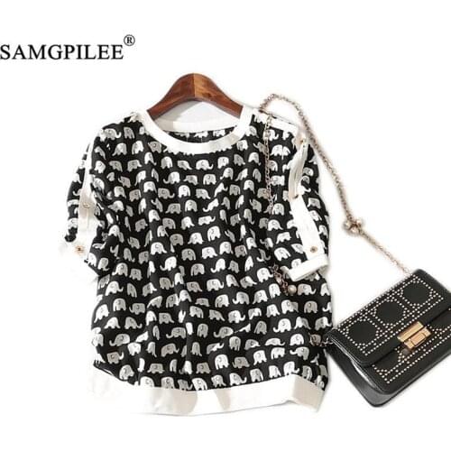 2020 Women Summer Clothing Top Summer Female Casual Chiffon Short Print O-neck T Shirt For Women Tshirt Oversize Womens 3xl