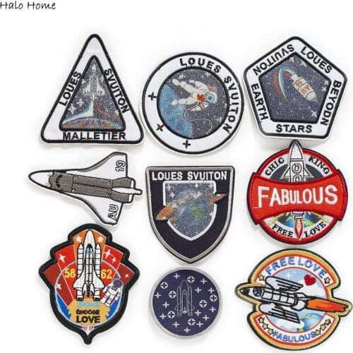 1pcs Aerospace Theme Embroidered Patches Sew On/Ironing for Applique Stickers Badge Accessories Decoration Clothing DIY