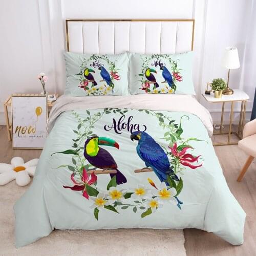 2/3pcs Duvet cover set pillow case Bedding set Queen King Euro Bed linens 220x240 140x200 240x260 Bed set nordic Lovebirds