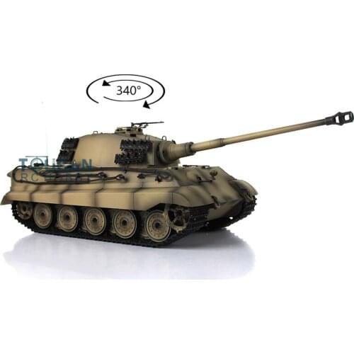 2.4G 1/16 Heng Long Yellow 7.0 Plastic German King Tiger RTR RC Tank Model 3888A Toys TH17559-SMT4